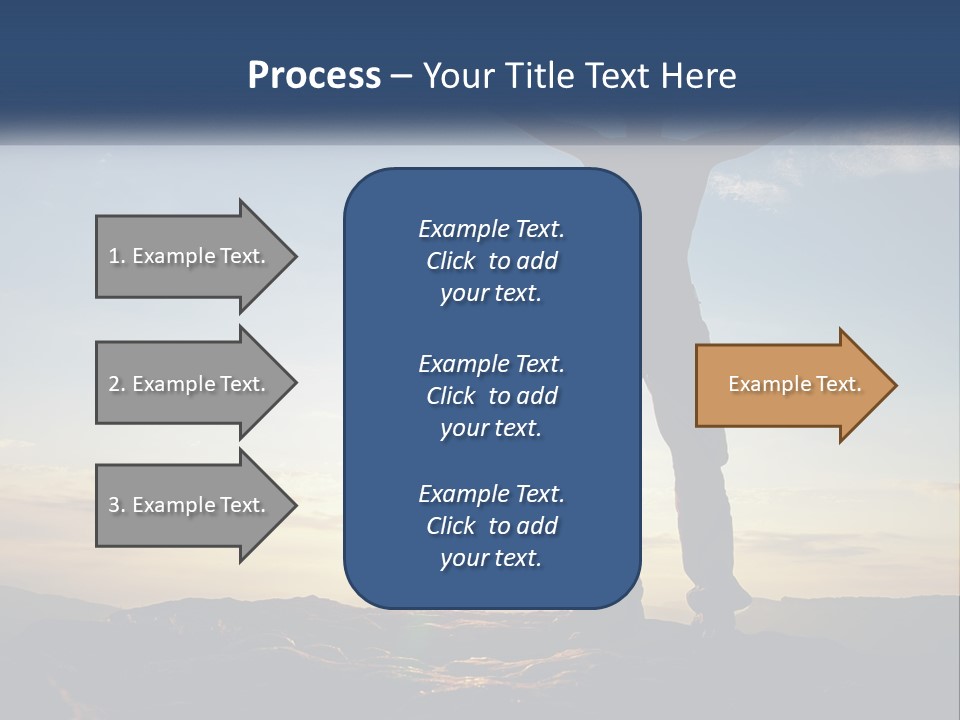 A Man Standing On Top Of A Mountain With His Arms Wide Open PowerPoint Template