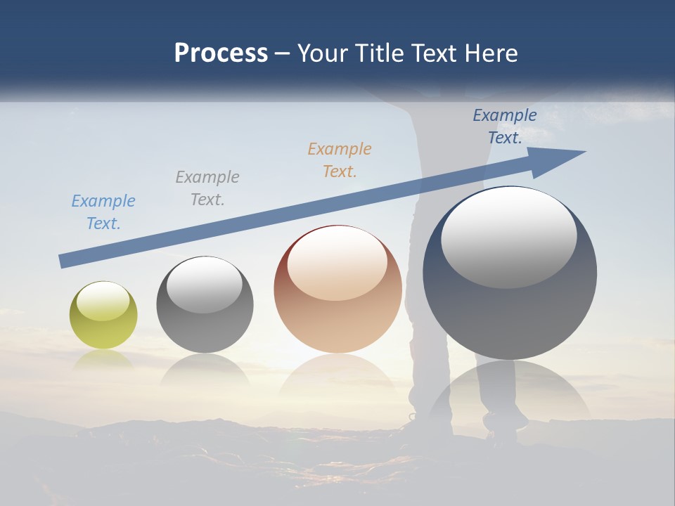 A Man Standing On Top Of A Mountain With His Arms Wide Open PowerPoint Template