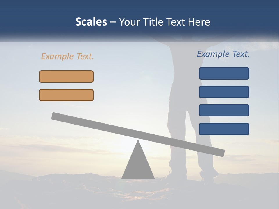 A Man Standing On Top Of A Mountain With His Arms Wide Open PowerPoint Template