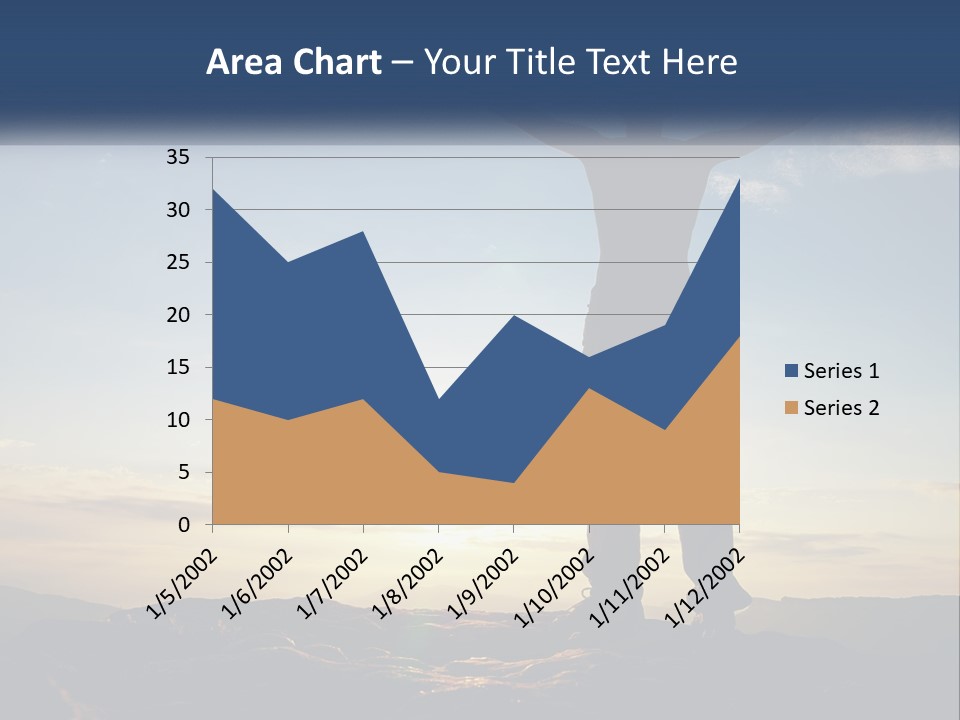 A Man Standing On Top Of A Mountain With His Arms Wide Open PowerPoint Template