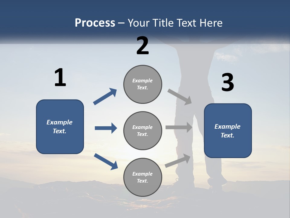 A Man Standing On Top Of A Mountain With His Arms Wide Open PowerPoint Template