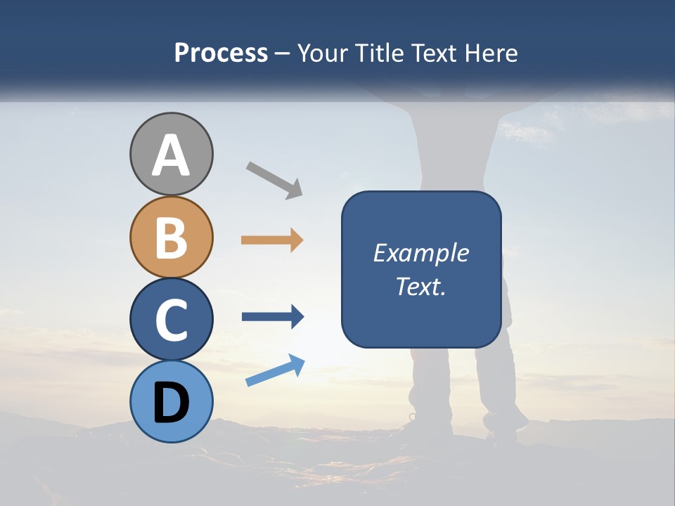 A Man Standing On Top Of A Mountain With His Arms Wide Open PowerPoint Template