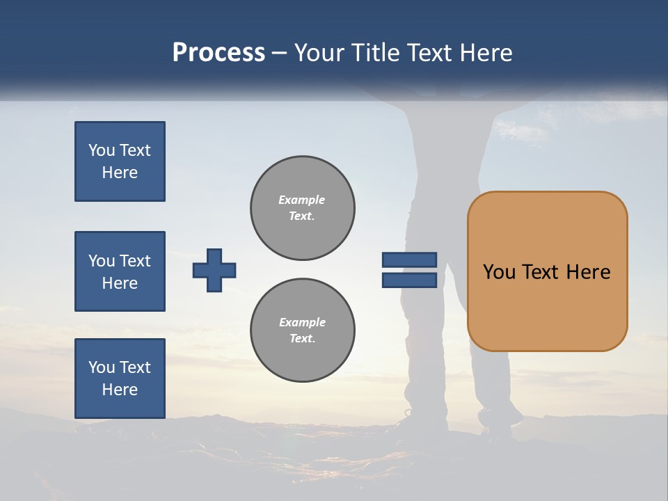 A Man Standing On Top Of A Mountain With His Arms Wide Open PowerPoint Template