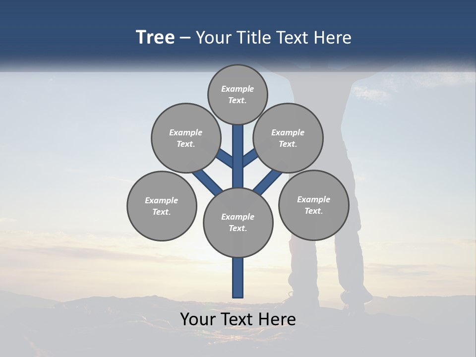 A Man Standing On Top Of A Mountain With His Arms Wide Open PowerPoint Template