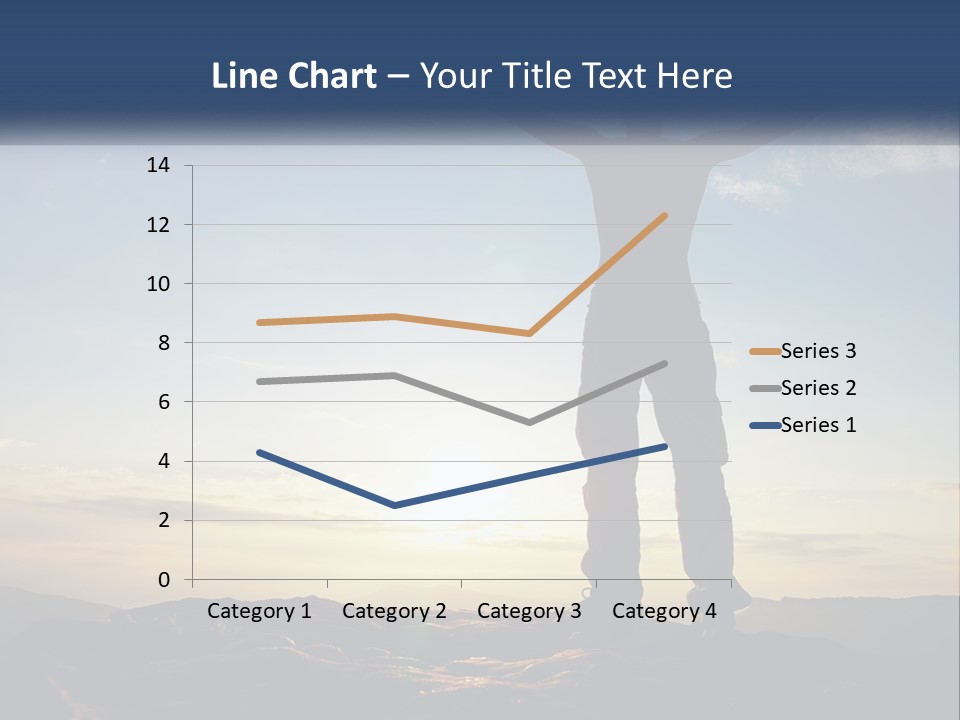 A Man Standing On Top Of A Mountain With His Arms Wide Open PowerPoint Template