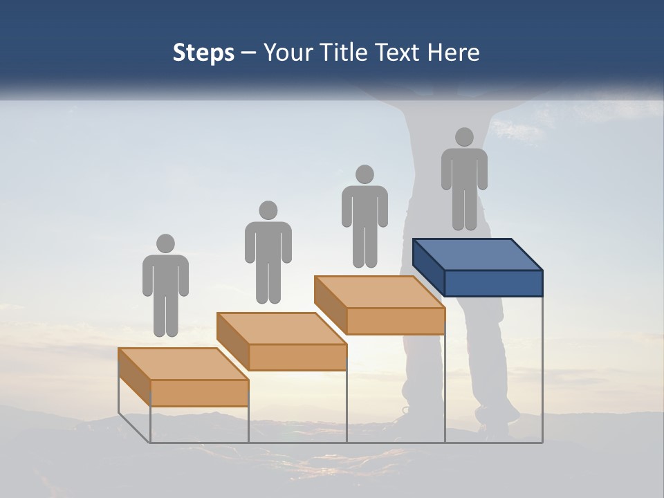 A Man Standing On Top Of A Mountain With His Arms Wide Open PowerPoint Template
