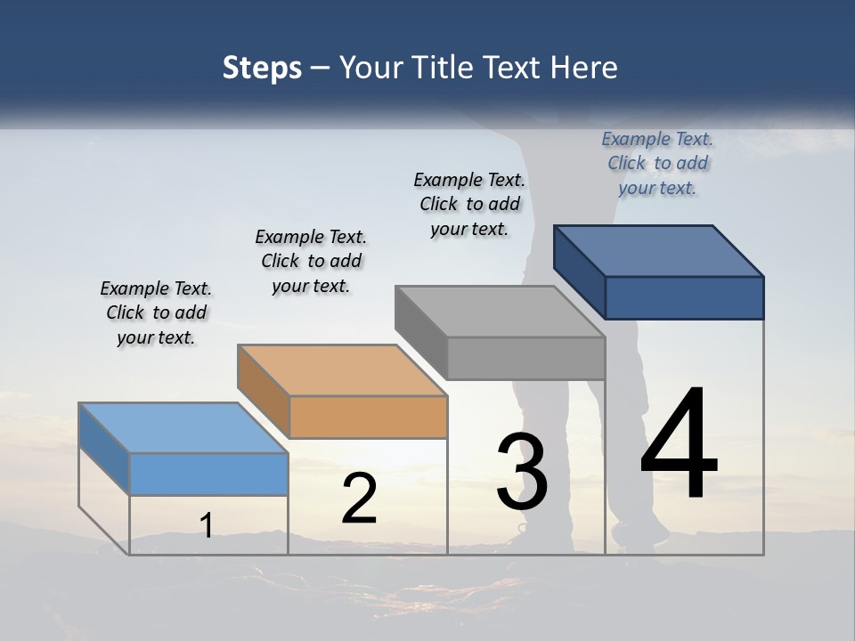 A Man Standing On Top Of A Mountain With His Arms Wide Open PowerPoint Template