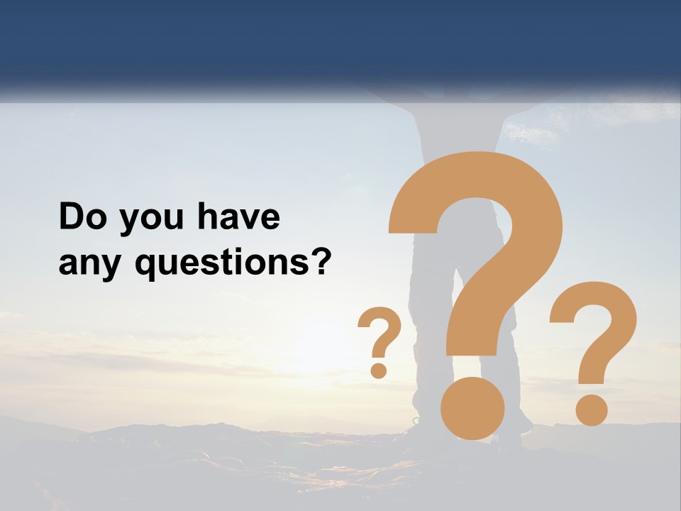 A Man Standing On Top Of A Mountain With His Arms Wide Open PowerPoint Template