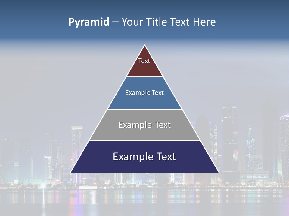 A City Skyline At Night With A Bright Blue Sky PowerPoint Template