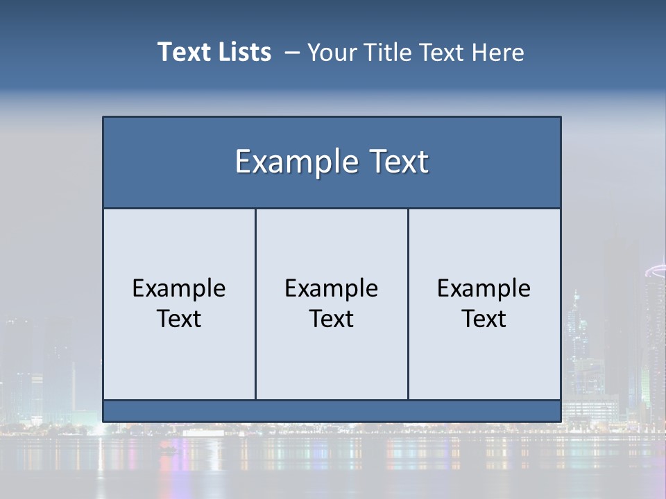 A City Skyline At Night With A Bright Blue Sky PowerPoint Template