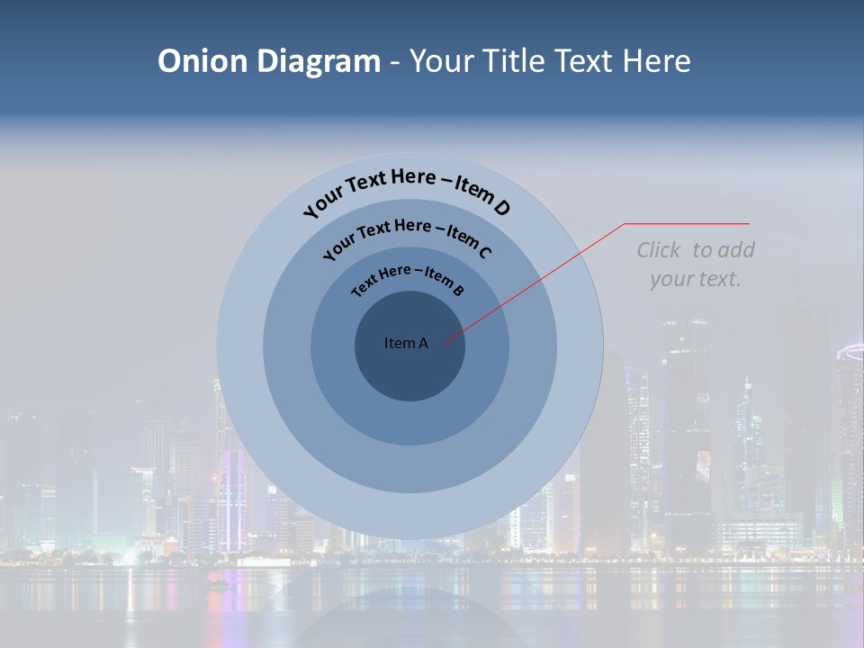 A City Skyline At Night With A Bright Blue Sky PowerPoint Template