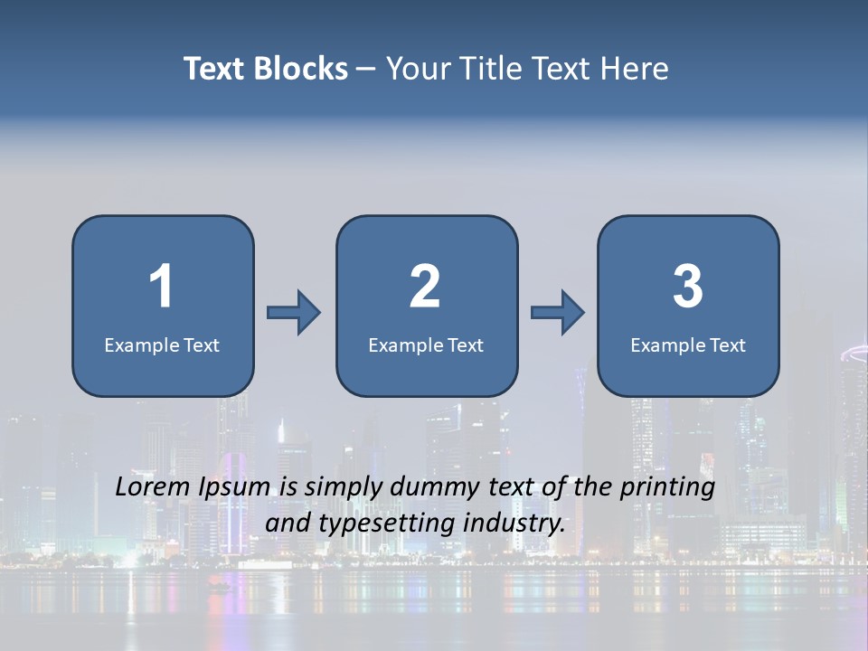 A City Skyline At Night With A Bright Blue Sky PowerPoint Template