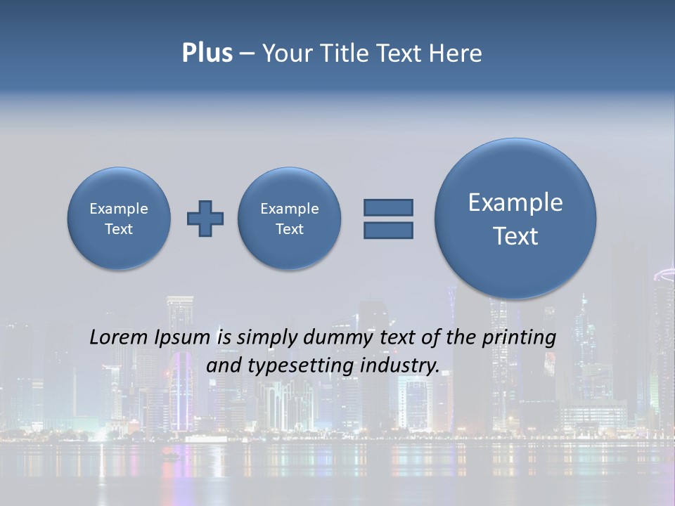 A City Skyline At Night With A Bright Blue Sky PowerPoint Template