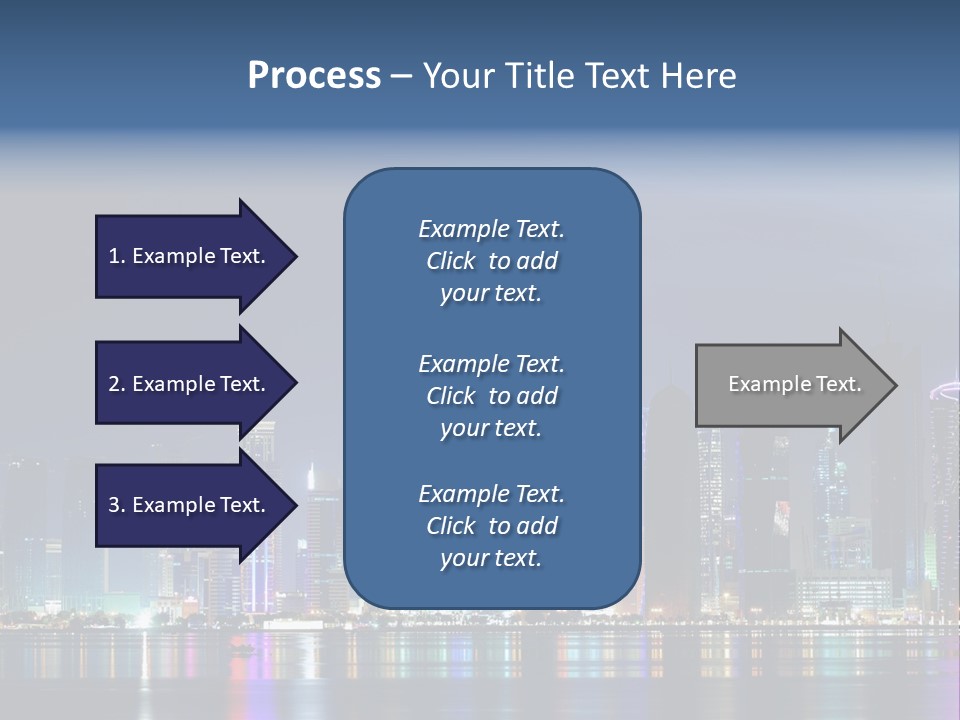 A City Skyline At Night With A Bright Blue Sky PowerPoint Template