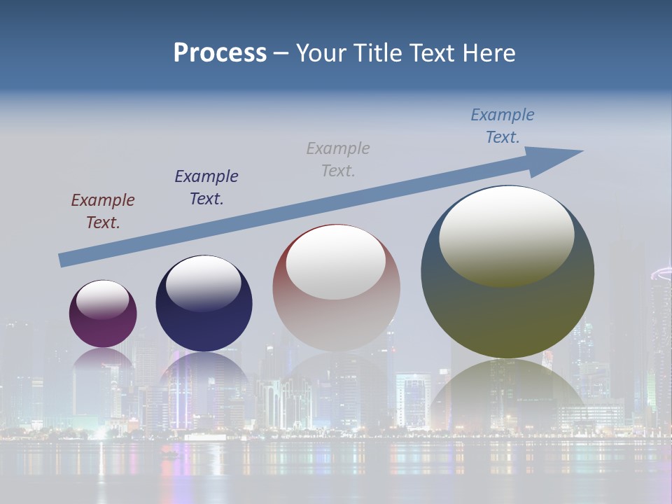 A City Skyline At Night With A Bright Blue Sky PowerPoint Template