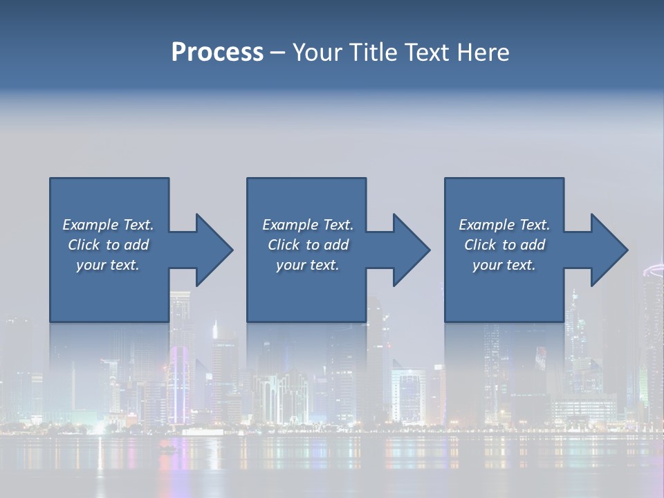A City Skyline At Night With A Bright Blue Sky PowerPoint Template