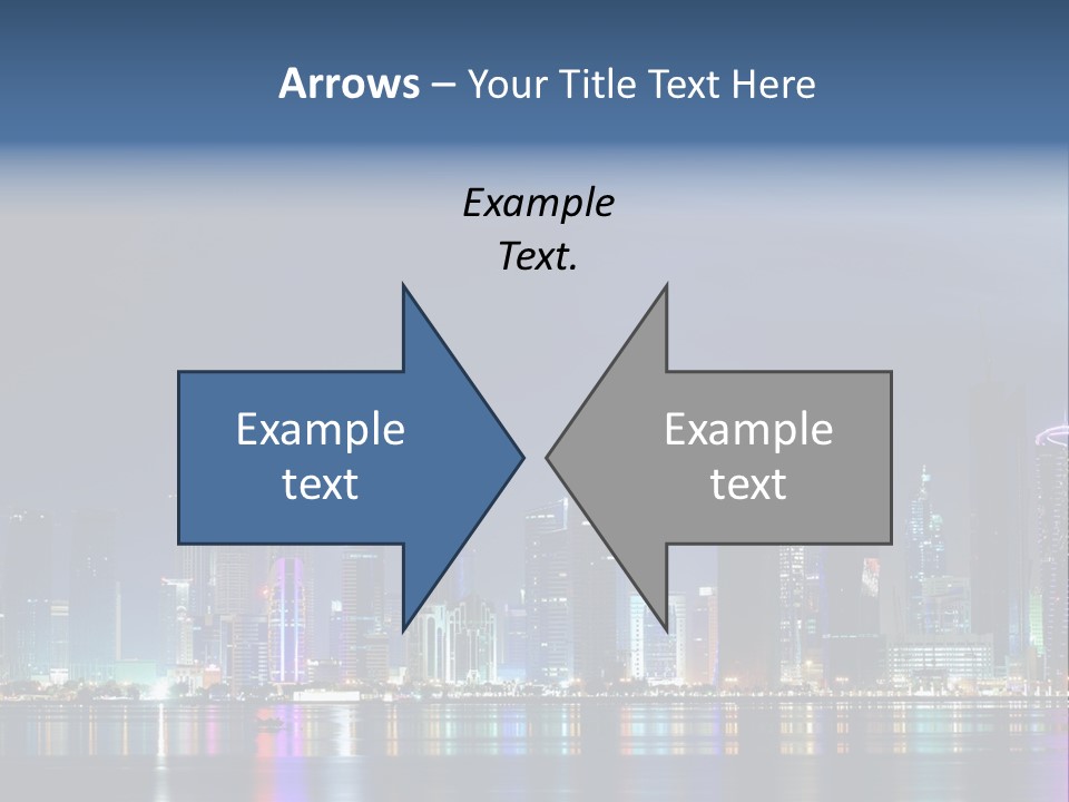 A City Skyline At Night With A Bright Blue Sky PowerPoint Template