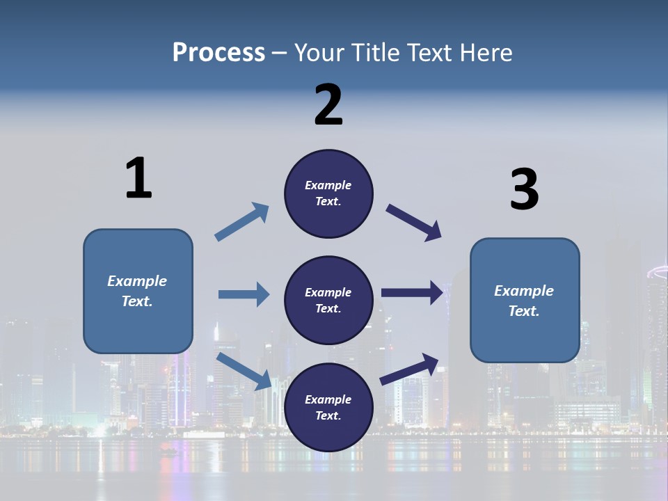 A City Skyline At Night With A Bright Blue Sky PowerPoint Template
