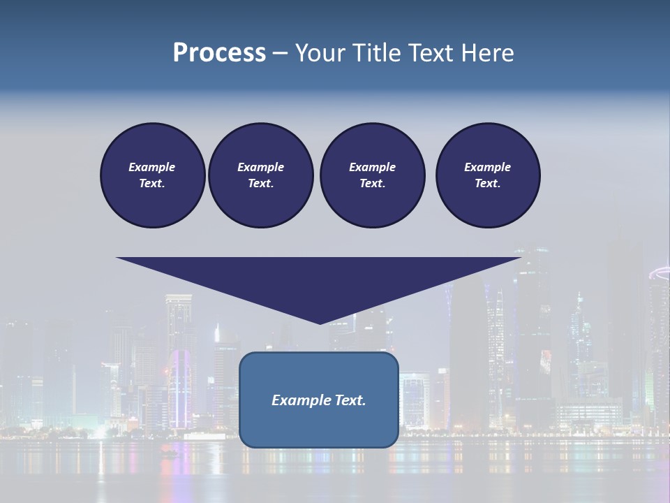 A City Skyline At Night With A Bright Blue Sky PowerPoint Template