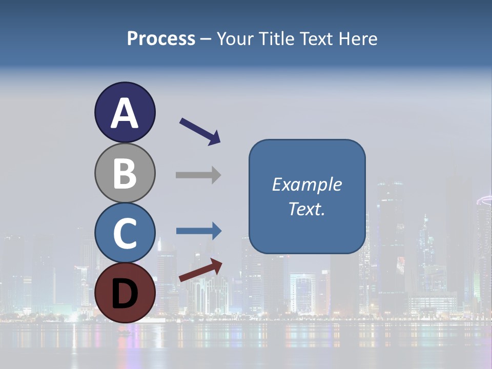 A City Skyline At Night With A Bright Blue Sky PowerPoint Template