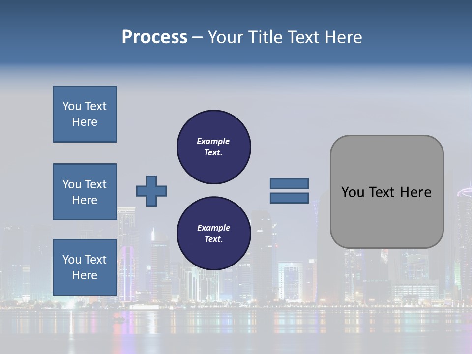 A City Skyline At Night With A Bright Blue Sky PowerPoint Template