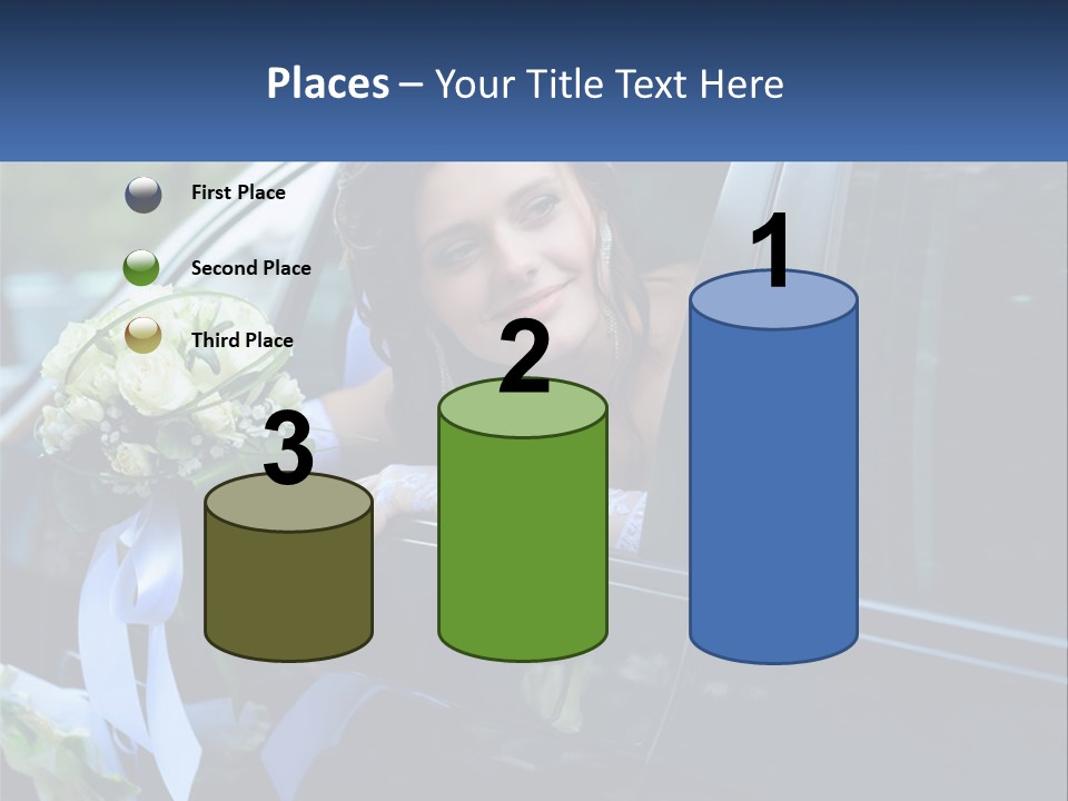 A Woman Sitting In A Car Holding A Bouquet Of Flowers PowerPoint Template