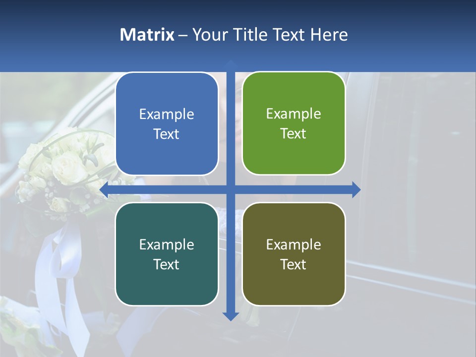 A Woman Sitting In A Car Holding A Bouquet Of Flowers PowerPoint Template