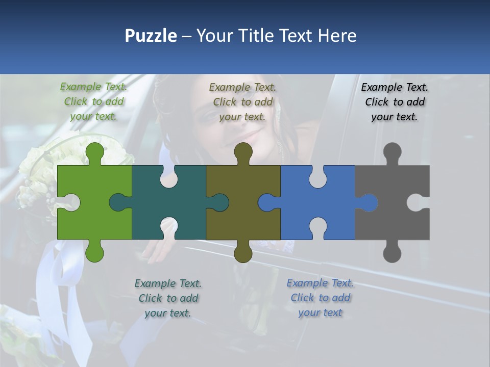 A Woman Sitting In A Car Holding A Bouquet Of Flowers PowerPoint Template