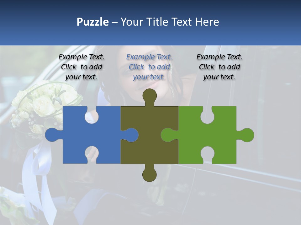 A Woman Sitting In A Car Holding A Bouquet Of Flowers PowerPoint Template