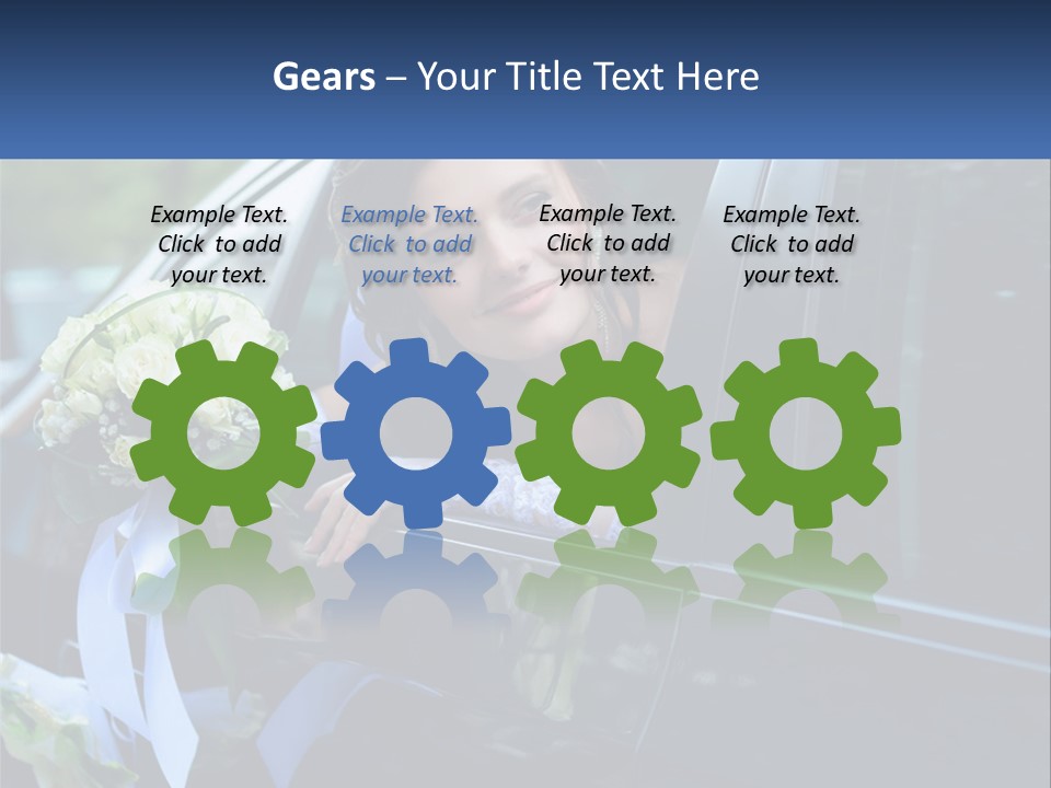 A Woman Sitting In A Car Holding A Bouquet Of Flowers PowerPoint Template
