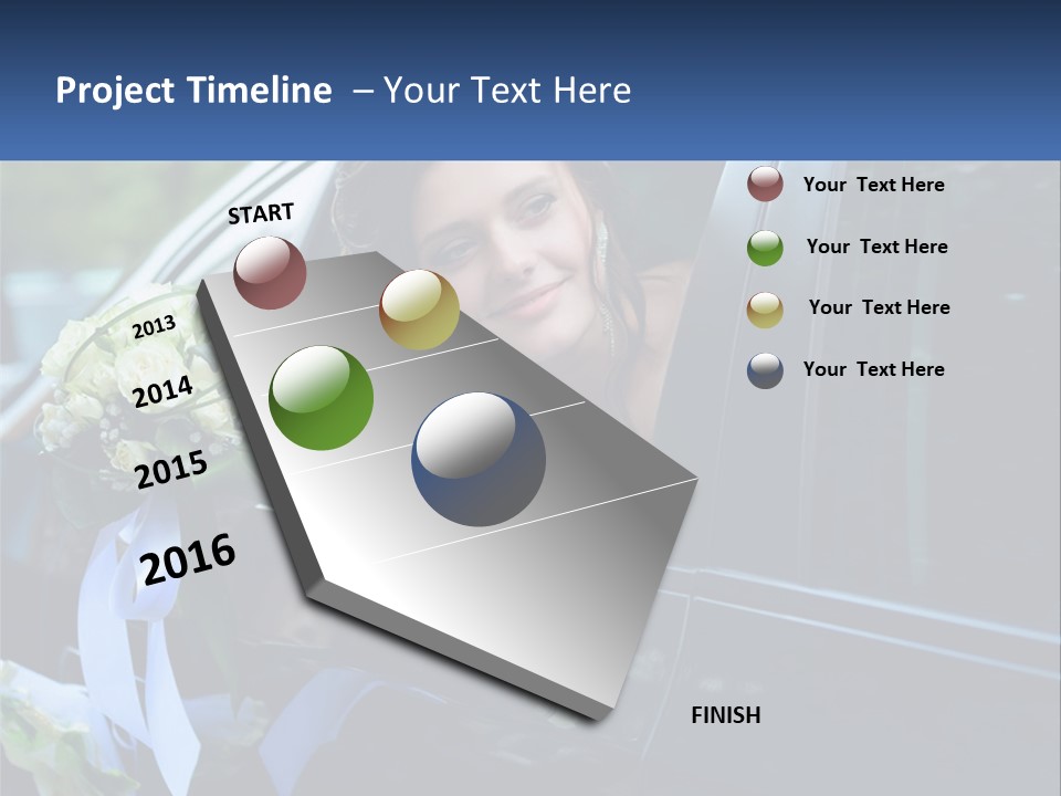 A Woman Sitting In A Car Holding A Bouquet Of Flowers PowerPoint Template