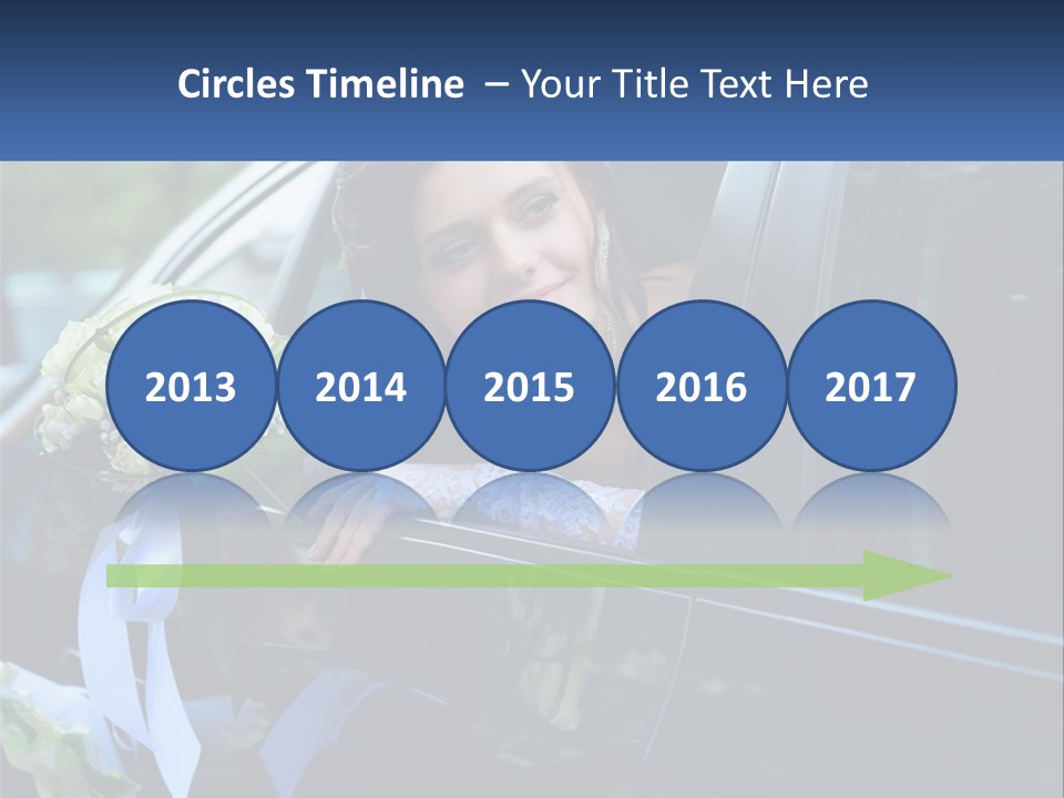 A Woman Sitting In A Car Holding A Bouquet Of Flowers PowerPoint Template