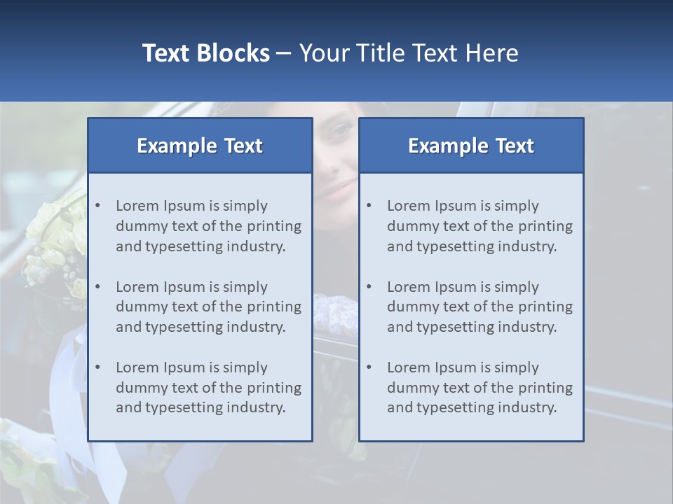 A Woman Sitting In A Car Holding A Bouquet Of Flowers PowerPoint Template