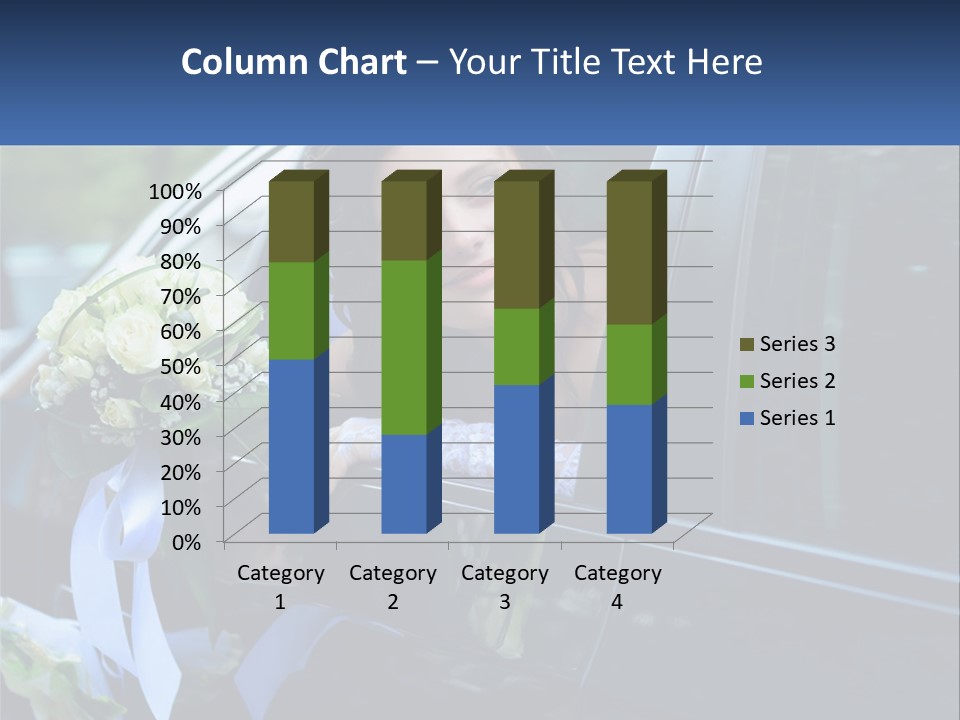 A Woman Sitting In A Car Holding A Bouquet Of Flowers PowerPoint Template