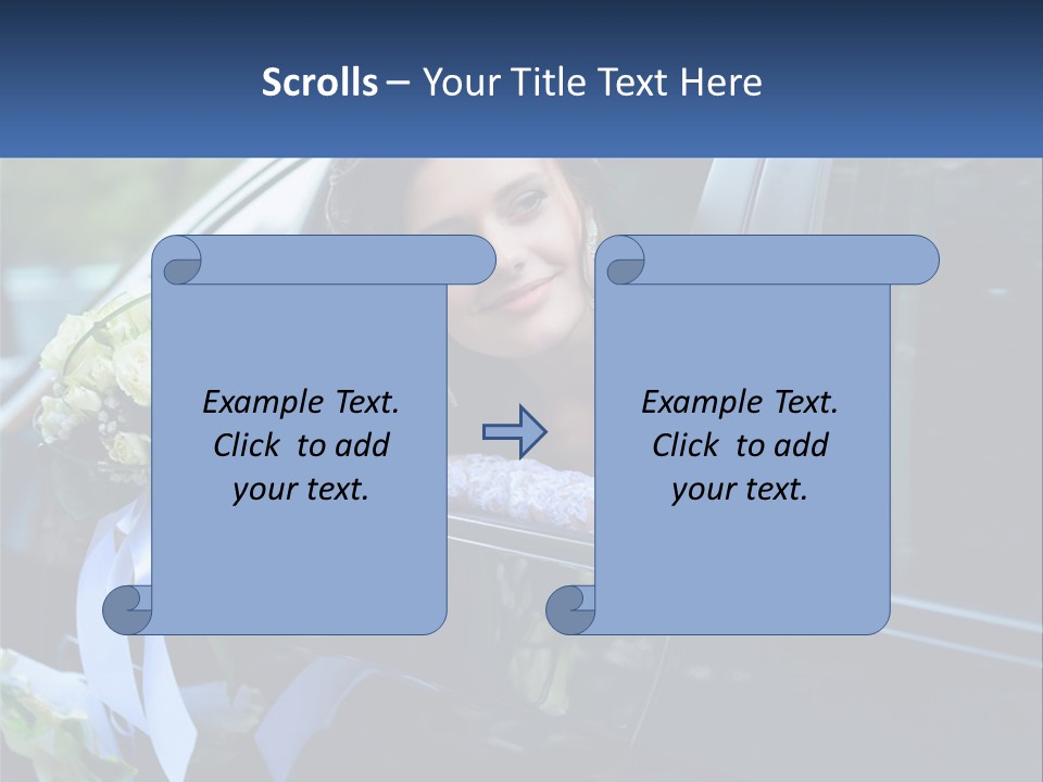 A Woman Sitting In A Car Holding A Bouquet Of Flowers PowerPoint Template