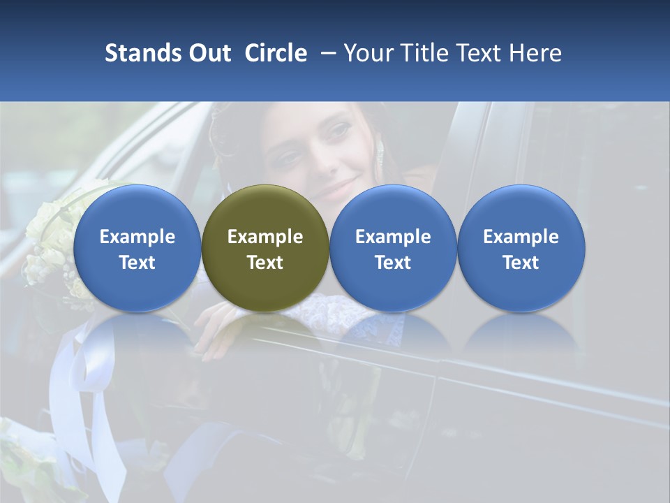 A Woman Sitting In A Car Holding A Bouquet Of Flowers PowerPoint Template