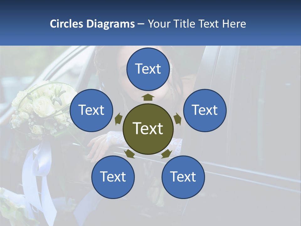 A Woman Sitting In A Car Holding A Bouquet Of Flowers PowerPoint Template