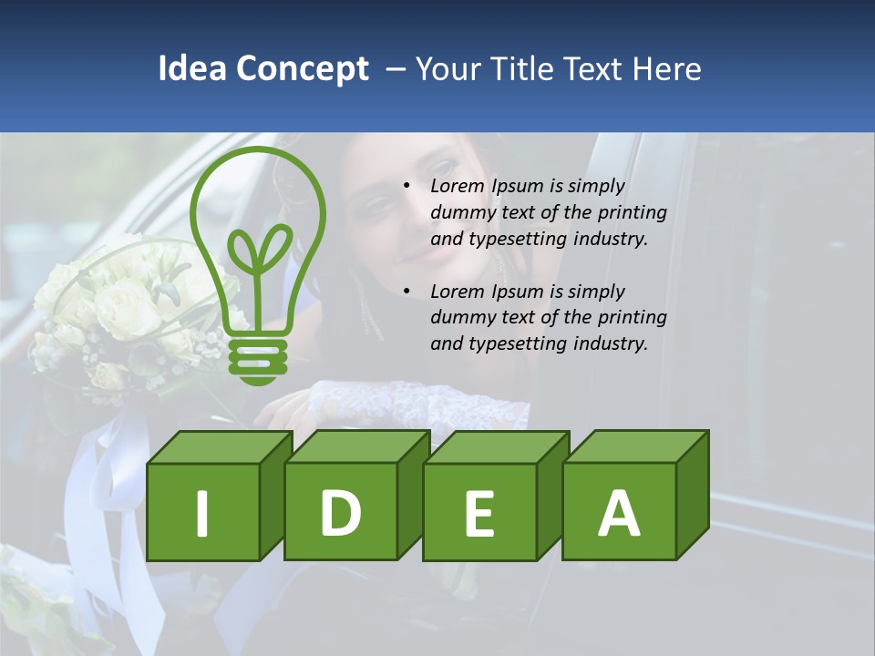 A Woman Sitting In A Car Holding A Bouquet Of Flowers PowerPoint Template