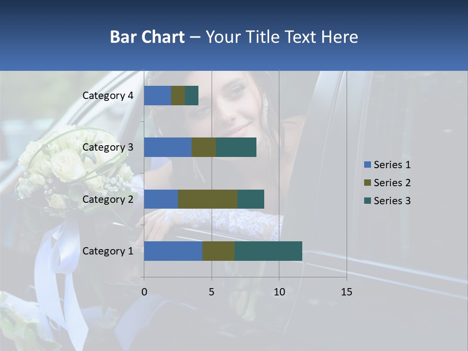 A Woman Sitting In A Car Holding A Bouquet Of Flowers PowerPoint Template