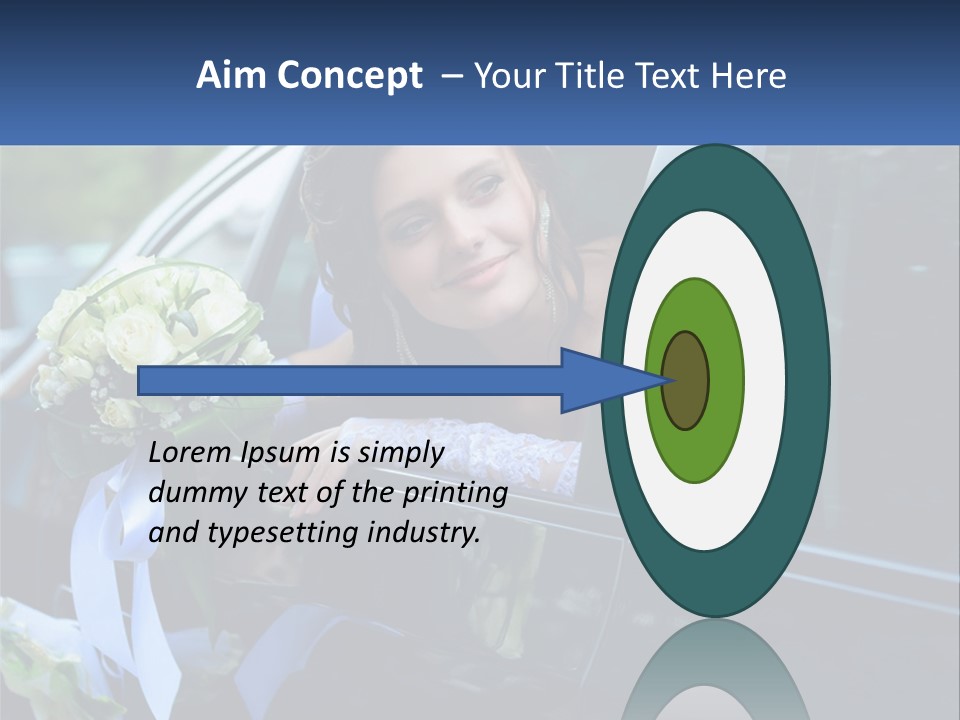 A Woman Sitting In A Car Holding A Bouquet Of Flowers PowerPoint Template