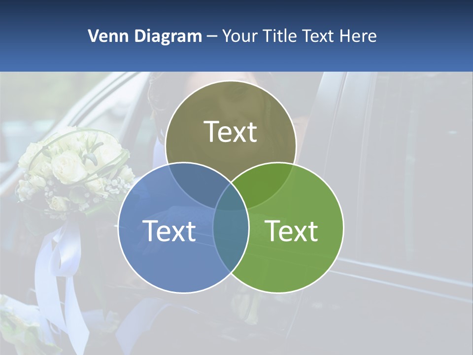 A Woman Sitting In A Car Holding A Bouquet Of Flowers PowerPoint Template