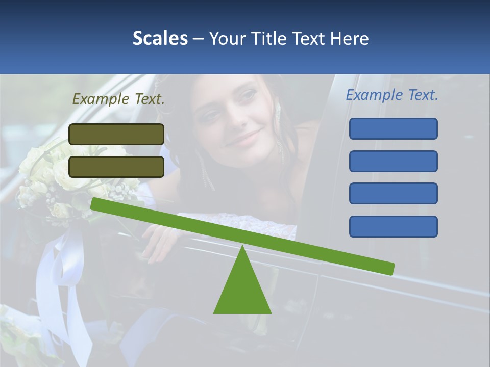 A Woman Sitting In A Car Holding A Bouquet Of Flowers PowerPoint Template