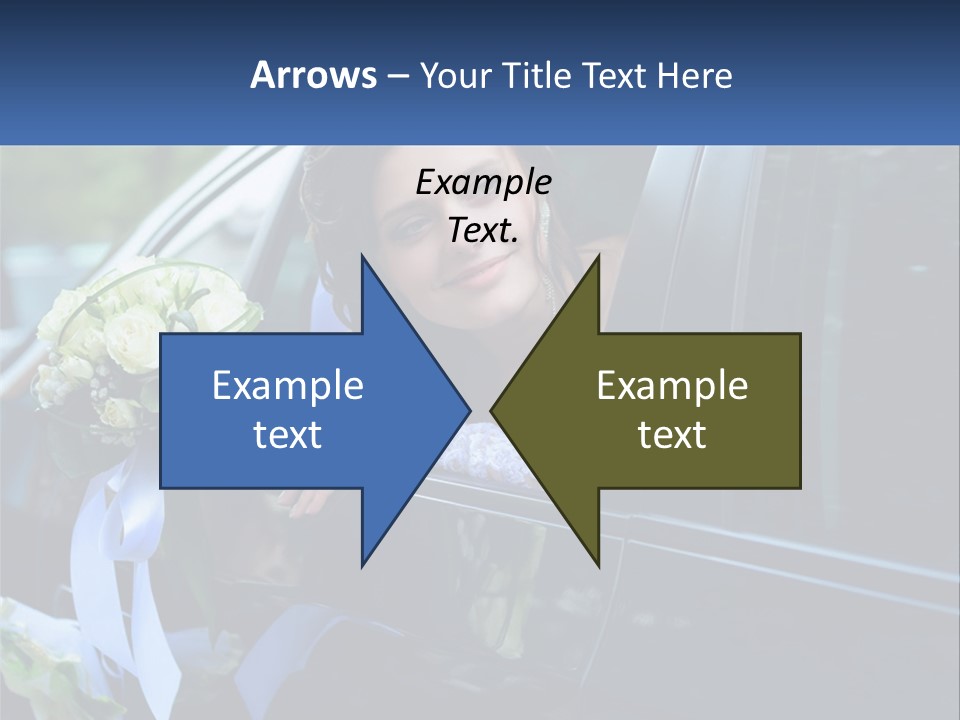 A Woman Sitting In A Car Holding A Bouquet Of Flowers PowerPoint Template
