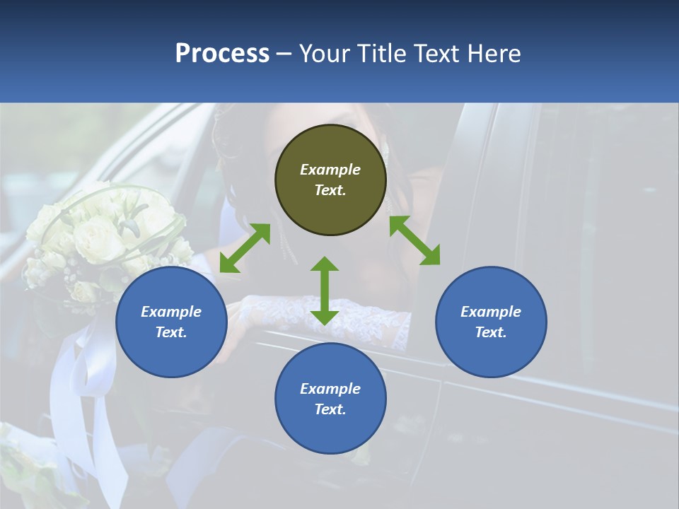 A Woman Sitting In A Car Holding A Bouquet Of Flowers PowerPoint Template