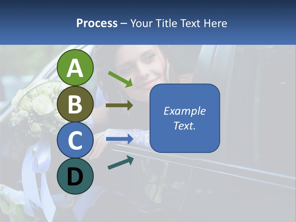 A Woman Sitting In A Car Holding A Bouquet Of Flowers PowerPoint Template