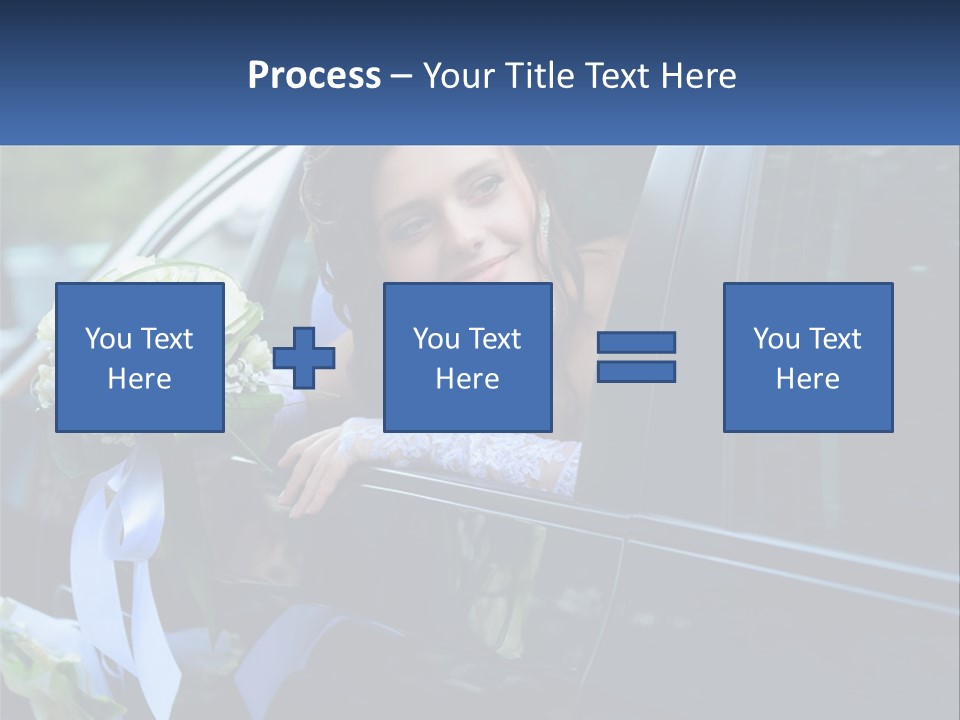A Woman Sitting In A Car Holding A Bouquet Of Flowers PowerPoint Template