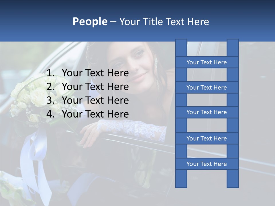 A Woman Sitting In A Car Holding A Bouquet Of Flowers PowerPoint Template