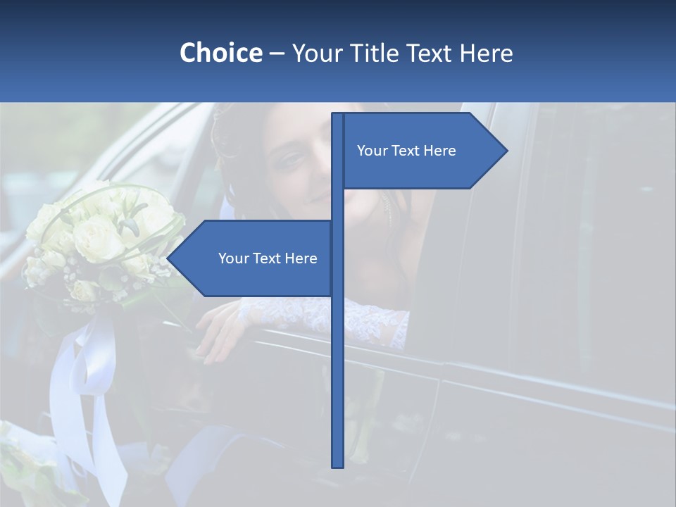 A Woman Sitting In A Car Holding A Bouquet Of Flowers PowerPoint Template