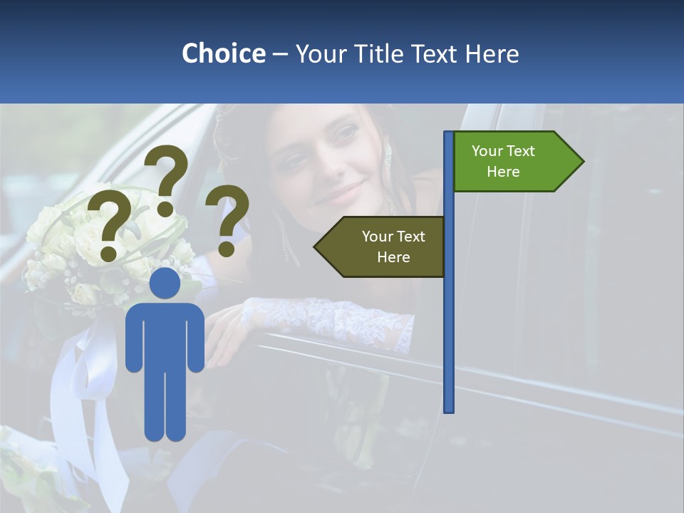 A Woman Sitting In A Car Holding A Bouquet Of Flowers PowerPoint Template