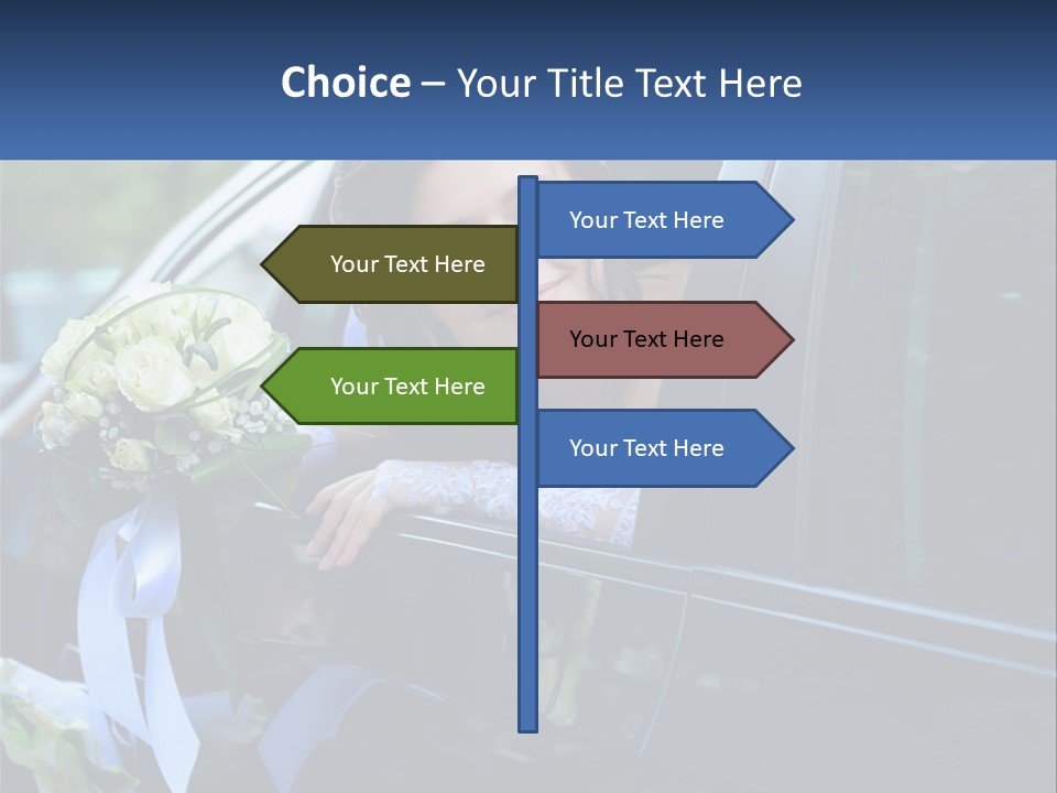 A Woman Sitting In A Car Holding A Bouquet Of Flowers PowerPoint Template